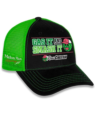 Checkered Flag Sports Men's Black/Green Ross Chastain Gas It Smash It Adjustable Hat