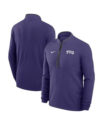 Nike Men's Purple Tcu Horned Frogs Coaches Courtside Basketball Victory Performance Quarter-Zip Top