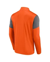 Fanatics Men's Orange/Gray Philadelphia Flyers Logo Quarter-Zip Top
