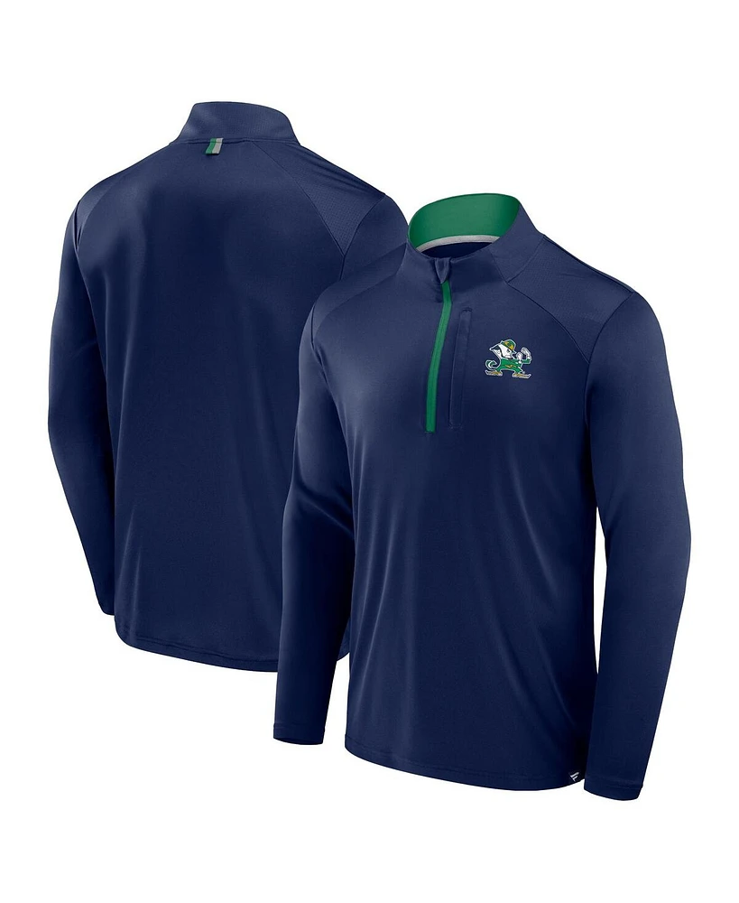 Fanatics Men's Navy Notre Dame Fighting Irish Fundamental Defender Quarter-Zip Jacket