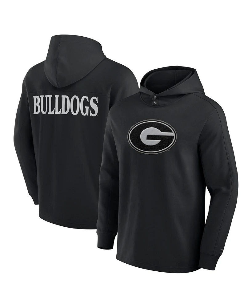 Fanatics Men's Black Georgia Bulldogs Blaze Tri-Blend Pullover Hoodie