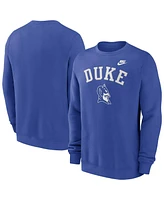 Nike Men's Royal Duke Blue Devils Legacy Classic Tackle Twill Embroidered Arch Over Logo Pullover Sweatshirt