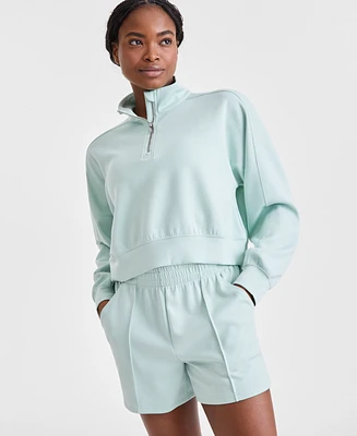 Id Ideology Women's Relaxed Lightweight Quarter-Zip Top, Exclusively at Macy's