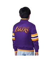 Starter Big Boys and Girls Purple Los Angeles Lakers Scout Varsity Full-Snap Jacket