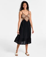 Raviya Women's Crochet-Bodice Midi Dress Cover-Up