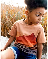 Deux par Toddler Boys Printed Organic Cotton Tee Orange Sunset - Toddler|Child