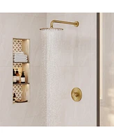 Casainc 10" Shower head Round Single Function Balance Valve Concealed Faucet