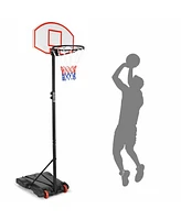 Gymax Basketball System Hoop Stand Backboard w/ Adjustable Height Wheels & 2 Nets