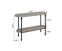 gaomon Entryway Table, 43.3" Console Table with Storage, 2 Tier Sofa Table with Metal Frame and Mdf, Behind Couch Table for Living Room, Hallway