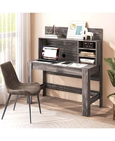 Gouun 48 Inch Writing Computer Desk with Anti-Tipping Kits and Cable Management Hole