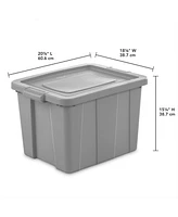 Sterilite Tuff1 18 Gallon Plastic Storage Tote Container Bin with Lid (6 Pack)