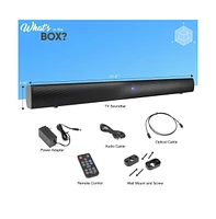 Pyle Wave Base Bluetooth Soundbar Speaker System With Remote, Aux, Optical Input