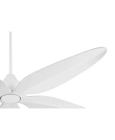 Casa Vieja 60" Lotus Bay Modern Indoor Outdoor Ceiling Fan 5 Blade Led Light Remote Control Matte White Finish Blades Bedroom Patio Living Room Kitche