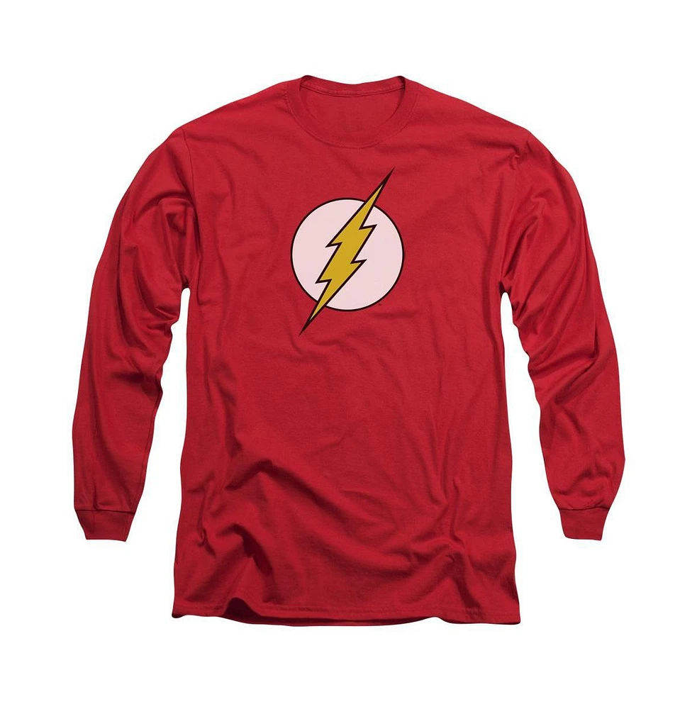 Flash Men's Dc Comics Logo Long Sleeve Adult Tee / T-Shirt