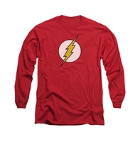 Flash Men's Dc Comics Logo Long Sleeve Adult Tee / T-Shirt