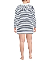 Lands' End Plus Terry Hooded Mini Swim Cover-up Dress