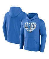 Fanatics Men's Blue Detroit Lions Geometric Chrome Pullover Hoodie