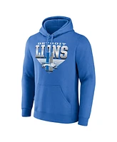 Fanatics Men's Blue Detroit Lions Geometric Chrome Pullover Hoodie