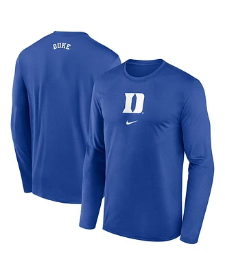 Nike Men's Royal Duke Blue Devils On-Court Basketball Shootaround Performance Long Sleeve T-Shirt