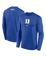 Nike Men's Royal Duke Blue Devils On-Court Basketball Shootaround Performance Long Sleeve T-Shirt