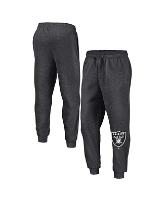 Fanatics Men's Heather Charcoal Las Vegas Raiders Boost Fleece Joggers