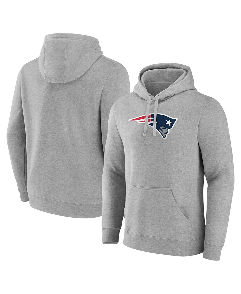 Fanatics Men's Heather Gray New England Patriots Deliver Fleece Pullover Hoodie