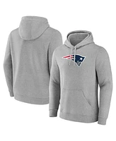 Fanatics Men's Heather Gray New England Patriots Deliver Fleece Pullover Hoodie