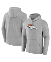 Fanatics Men's Heather Gray Denver Broncos Deliver Fleece Pullover Hoodie