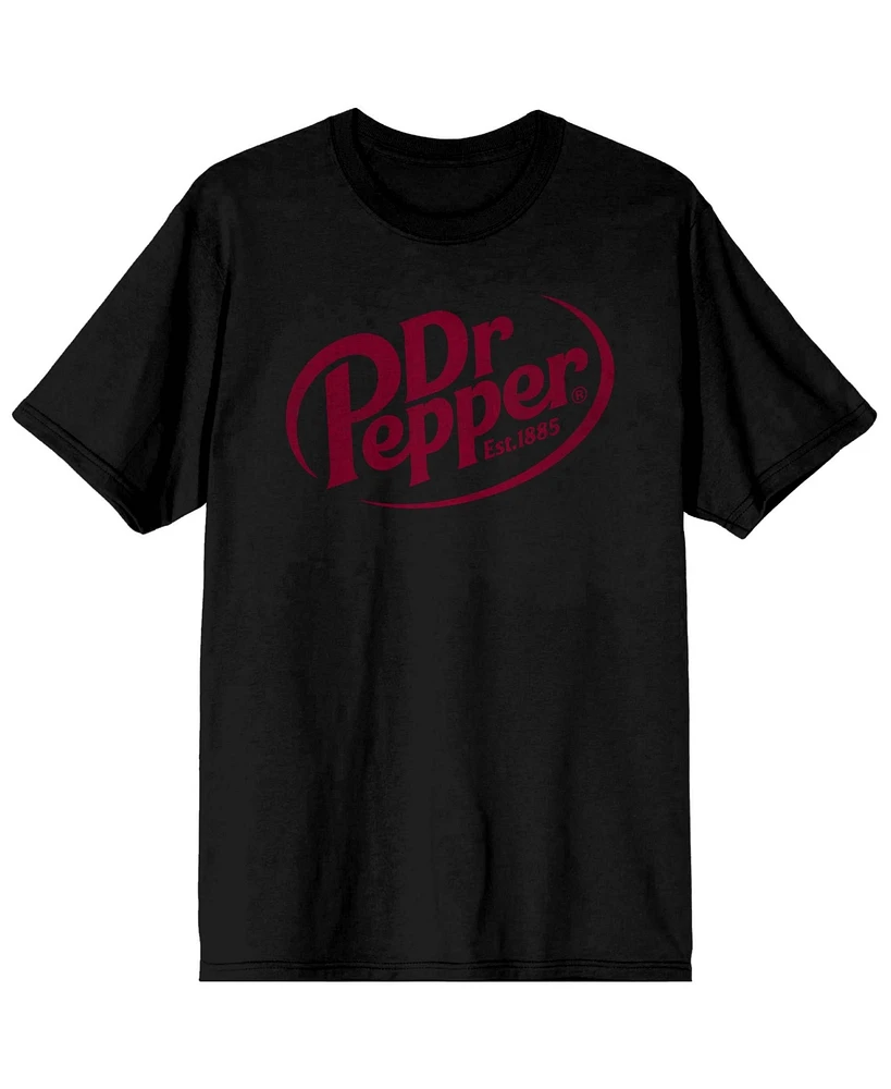 Dr. Pepper Men's Est. 1885 Maroon Logo Black Graphic Tee-xxl