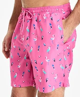 Club Room Men's Bird Party Print Drawstring 7" Swim Trunks, Exclusively at Macy's