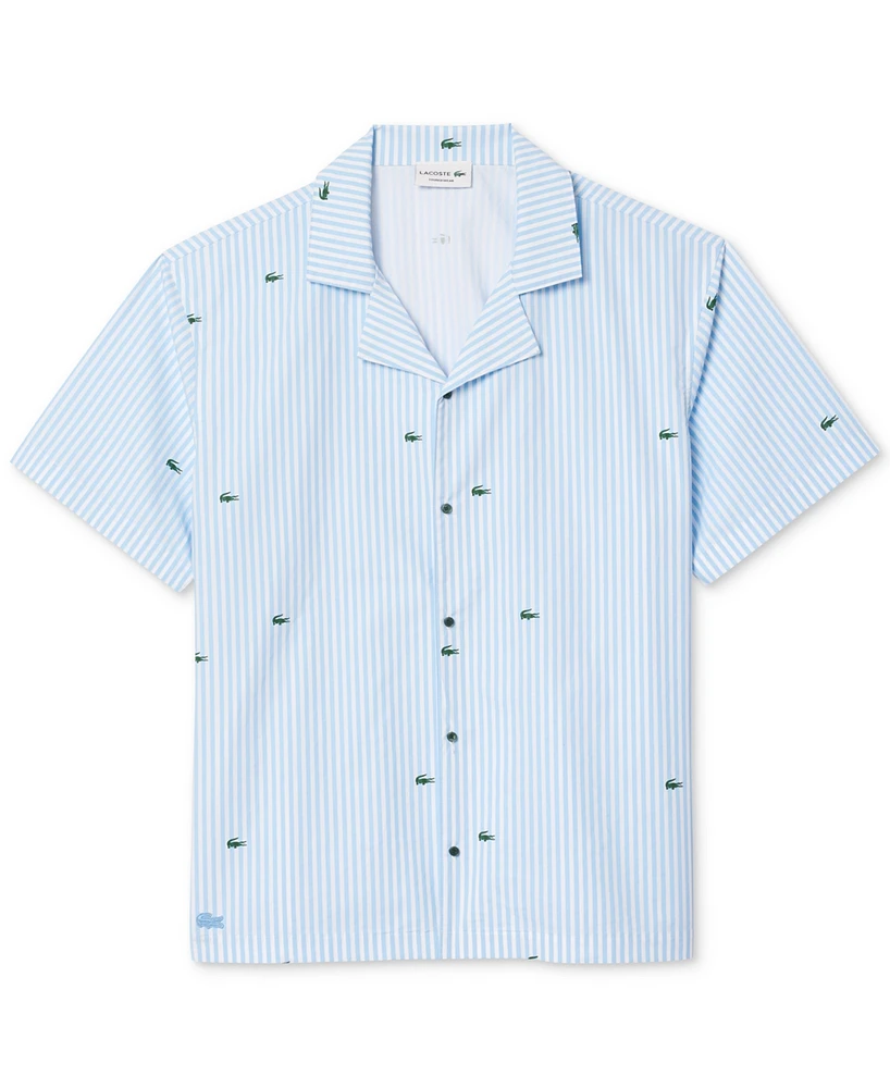 Lacoste Men's Loungewear Short Sleeve Button-Front Pajama Top