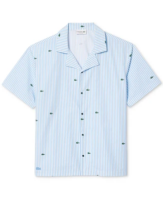 Lacoste Men's Loungewear Short Sleeve Button-Front Pajama Top