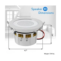 Pyle 3.5" Bluetooth Ceiling / Wall Speaker Kit - (4) Aluminum Frame 2-Way Speakers with Built-in Led Lights