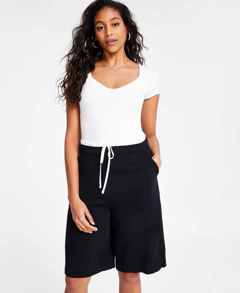 Bar Iii Women's Sweetheart-Neck Short-Sleeve Bodysuit, Exclusively at Macy's