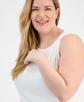 Anne Klein Plus Sleeveless Sequin Top