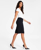 Bar Iii Women's Contrast-Waistband Drawstring Long Shorts, Exclusively at Macy's