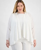 Anne Klein Plus Sequin Cardigan