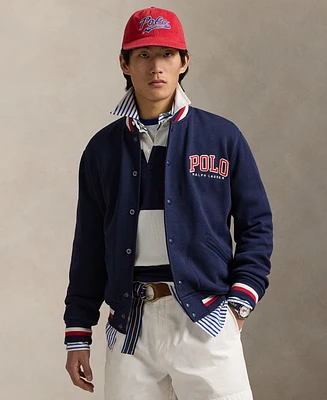 Polo Ralph Lauren Men's Letterman-Logo Fleece Baseball Jacket