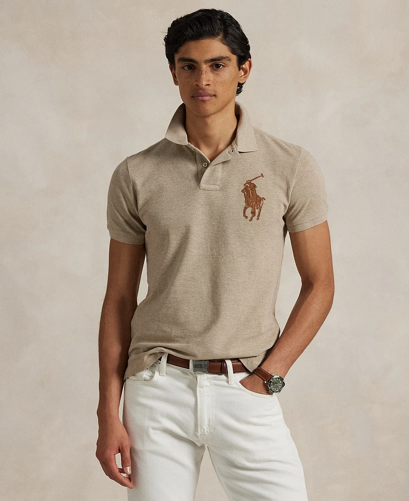 Polo Ralph Lauren Men's Custom Slim Fit Leather-Pony Shirt