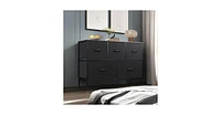 Wlive Dresser for Bedroom with 5 Drawers Long Fabric Storage Drawer Unit Bins Closet Hallway