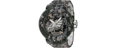 Invicta Men's 45095 Nfl Philadelphia Eagles Quartz 3 Hand Grey, Beige, Dark Grey, Camouflage, Silver, Black Dial Watch