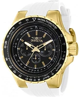 Invicta Men's 39312 Aviator Quartz Chronograph Black, Gold Dial Watch