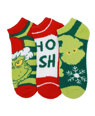 The Grinch Women's Chenille Adult Ankle Socks (Pack of 3)