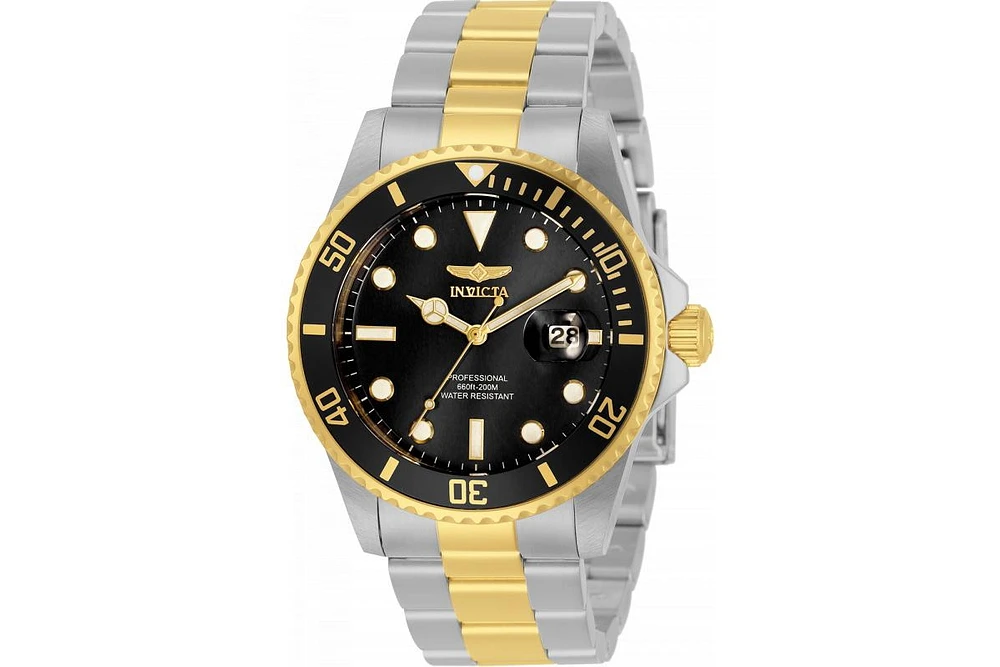 Invicta Men's 33269 Pro Diver Quartz 3 Hand Black Dial Watch