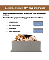Casainc 32inch L X 19inch W Single Bowl Stainless Steel Undermount Kitchen Sink