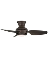 Casa Vieja 36" Whirl Modern Industrial Indoor Outdoor Ceiling Fan 3 Blade Led Light Remote Control Emperial Bronze Finish Brown Blades Bedroom Patio L