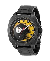 Invicta Men's 47868 Nfl Pittsburgh Steelers Quartz 3 Hand Black, Yellow Dial Watch