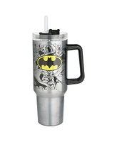 Spoontiques Batman Stainless Steel Double Wall Travel Mug with Straw and Handle, 40 oz