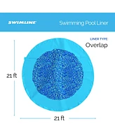 Swimline 21 Foot Swirl Blue Round Above Ground Swimming Pool Wall Overlap Liner