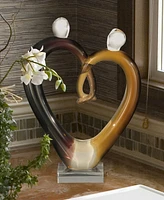 Dale Tiffany Art Glass Hearts Sculpture